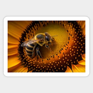 Bee on a sunflower Sticker